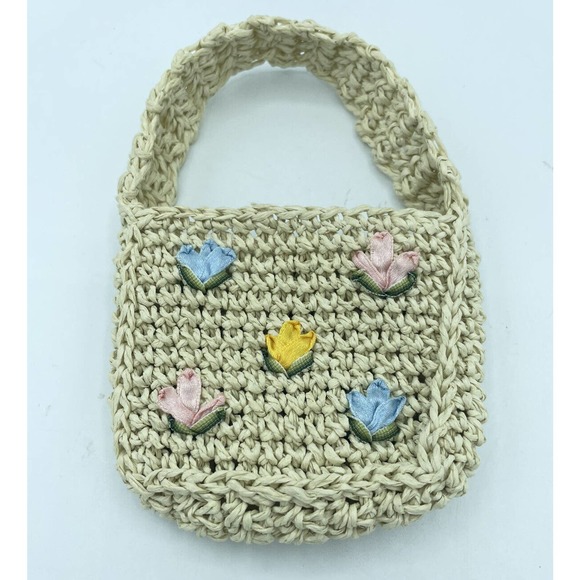 Bear Plush Stuffed Animal Purse Pouch Accessory Spring Flower Jewels - Picture 1 of 6
